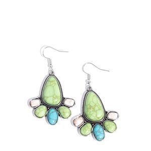 Elegant Silver and Green Earrings
